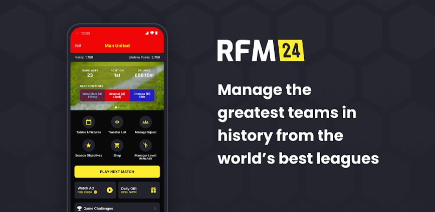 RFM 2024 Football Manager v1.17.1 مهكرة